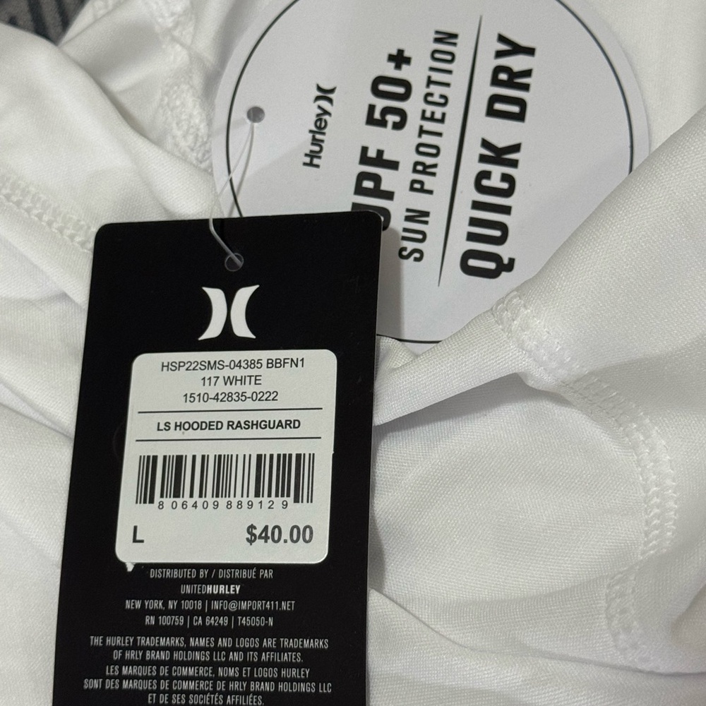 Hurley Men's White Sun Shirt - Picture 4 of 4